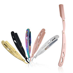 <b>Top</b> Quality Manufacturer and Supplier Pissco For Stainless Steel Handle Straight Edge Folding Shaving Razor Barber Hair Razor - Product Image 1