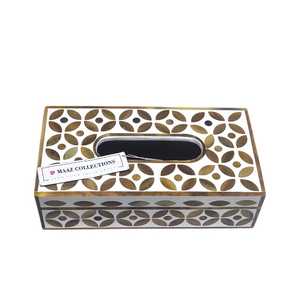 Caja de pañuelos de madera para fregona hecha a mano ecológica de la mejor calidad, almacenamiento de estilo americano para salas de estar, dormitorios, colecciones India MAAZ - Product Image 1