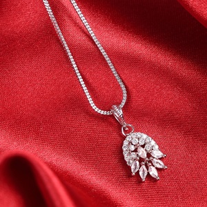Round Crystal Pendant Necklace-5 Stone Design - Product Image 1