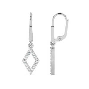 Pendientes geométricos dorados con diamantes cultivados en laboratorio - Product Image 3