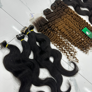 ผมคนเวียดนามเป็นลอนผมตรงแบบไม่ผ่านการแปรรูปผมต่อแบบ12A บริสุทธิ์ผมคนเวียดนาม - Product Image 1