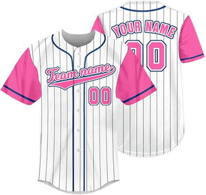Uniforme de Béisbol Personalizado para Adultos, Jersey de Béisbol con Botones, Logotipo Bordado, Impresión por Transferencia de Calor, Transpirable, 100% Poliéster - Product Image 1