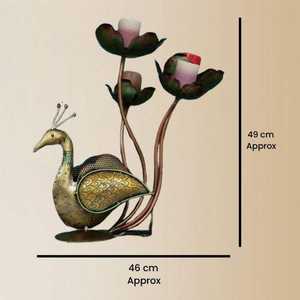 Portavelas Artístico con Diseño de Pavo Real y Loto para Decoración del Hogar, Sala de Estar, Exhibición en Festivales y Uso como Regalo, Listo para Venta al por Mayor - Product Image 5