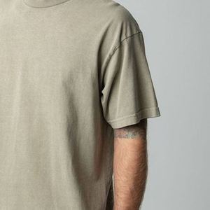 T-shirt décontracté surdimensionné à épaules tombantes T-shirt pour hommes OEM conception personnalisée Logo lourd blanc 100% coton - Product Image 2