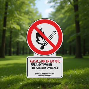 ASR A1.3/DIN EN ISO 7010 Fire/<b>Light</b> Prohibited Foil Sticker Other Category Product - Product Image 3