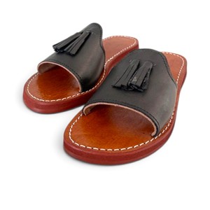 Sandalias Planas de Cuero Genuino Marroquí Hechas a Mano para Mujer, con Punta Abierta y Amortiguación, para Verano, Playa y Exteriores, Color Evergreen - Product Image 3