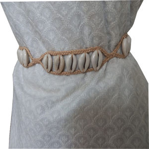 Coquille de coton perlé ceinture pour femmes mode noir sac blanc Western OEM Logo Style boucle tissu emballage pièces couleur royaume-uni - Product Image 4