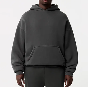 Sweat-shirt à capuche en batik lourd sur mesure, épaules tombantes pour homme, 100% coton mélangé, tailles uniques, sweat-shirts et pulls unisexes - Product Image 4