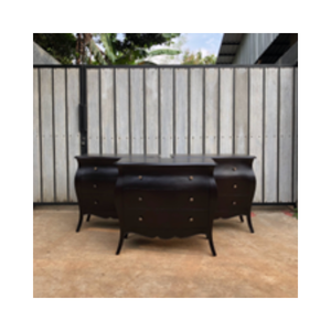 Mesa de Noche de Madera de Caoba de Estilo Moderno de Mediados de Siglo con 6 Cajones, Mesita de Noche para Dormitorio, Sala de Estar, Almacenamiento - Product Image 2