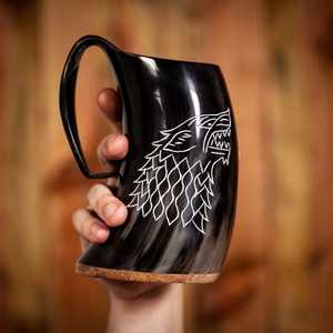 แก้วมักรูปเขาสัตว์สไตล์ไวกิ้งทำด้วยมืองานฝีมือแกะสลักจากธรรมชาติ - Product Image 6