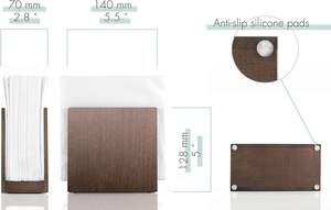 Servilleteros de madera para granja, mesa de comedor Vertical Simple marrón, dispensador de servilletas de cóctel, cocina rústica Natural - Product Image 3