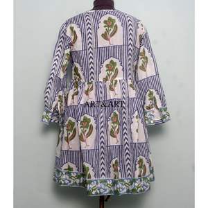 Vestido Formal de Punto de Algodón 100% Hecho a Mano, Estilo Dulce, Estampado a Mano, Cintura Natural, Ropa de Verano - Product Image 5