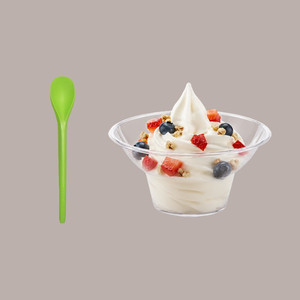 Cuillères jetables multicolores en PLA de 13,8 cm pour yaourt et granita, 300 pièces - Product Image 3