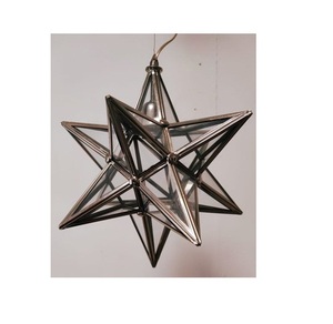 <b>Gold</b> Painted Festive <b>Lantern</b> Modern Elegant Unique Hanging Design Decorative Star Glass Hanging <b>Lanterns</b> Wholesale Supplies - Product Image 4