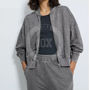 OEM Mujeres Acid Wash Jogger Set Sudadera con capucha y pantalones de chándal de moda Mujeres 2PC Acid Wash Chándal con cintura elástica - Product Image 4