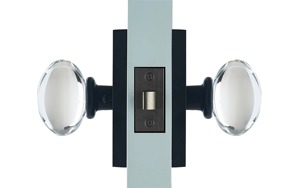 Bouton de porte contemporain noir avec verre transparent Poignée ronde design pour portes intérieures en bois Quincaillerie décorative pour bureau à domicile - Product Image 6