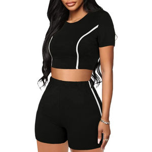 2024 Custom Solid Gym 2 Piece Yoga <b>Short</b> Sets 2Pcs Ribbed Seamless Yoga Set <b>Sexy</b> Sportswear Women Yoga <b>Short</b> Sets - Product Image 2