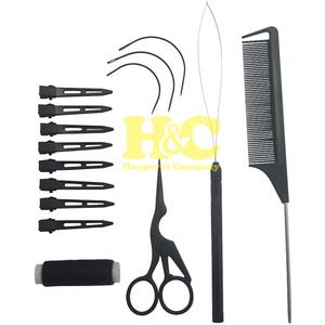<b>Hair</b> Kits Commercial Use Free Logo New <b>Hair</b> Extension Tools Kit Loop Hook Clips <b>Box</b> Shape Needles Stainless Steel Plier logo - Product Image 5