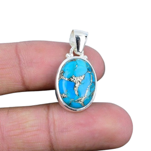 Bijoux de style bohème en argent sterling 925 faits à la main en argent sterling Turquoise Gemstone tendance pendentif bijoux pour femmes cadeau pour - Product Image 1