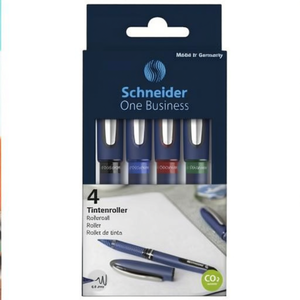 ปากกาโรลเลอร์บอล Schneider One Business ขนาด 0.6 มม. คละสี หัวกลม กันน้ำ 4 ชิ้น/แพ็ค - Product Image 2
