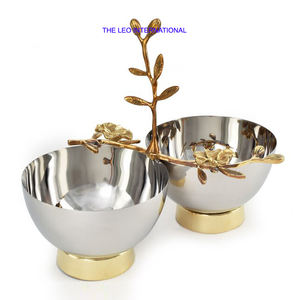 Bol décoratif couleur argent Aluminium Métal Élégant Unique Top Vente Accents de table de pièce maîtresse Bol de haute qualité - Product Image 4