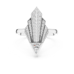 Fancy Round and Triangle Shape Lab Grown Diamond Ring IGI Piedras certificadas Compromiso de lujo Joyería de boda al por mayor - Product Image 1