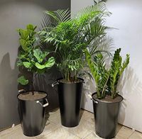 Jardinière d'extérieur personnalisée, mignonne, luxueuse, contemporaine, en aluminium, carrée, grande, écologique, avec trou de drainage, revêtement PE