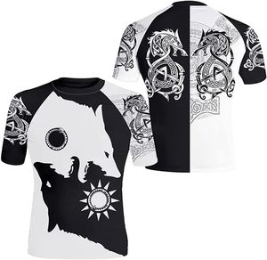 Short Sleeve <b>Rashguard</b> OEM <b>BJJ</b> MMA Shirt Custom Compression Fit with Fast Drying Fabric and Logo Option - Product Image 4