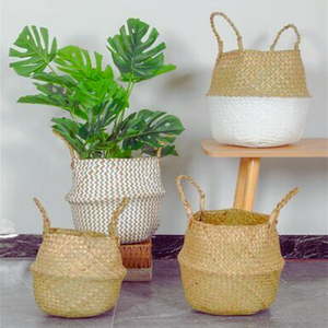 Cesta de almacenamiento de mimbre Jacinto y algas marinas Cesta tejida a mano Transpirable Almacenamiento creativo Artesanía Oem/Odm Hecho en Vietnam - Product Image 6