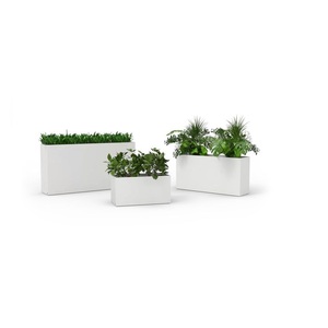 Maceta de flores de base cuadrada minimalista con revestimiento en polvo Metal de hierro de color personalizado para uso en jardín y suelo en centros comerciales - Product Image 1