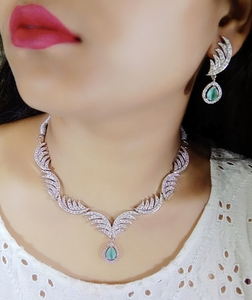 Latest Trending Handmade AD Stones Brass <b>Necklace</b> Set For Weddings Engagements Anniversaries Customise Jewellery - Product Image 5