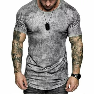 Gym Style Muscle Tshirt pour hommes Longline Slim Fit Factory Supply/Stock. - Product Image 4