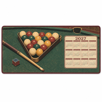 Tapis de bar rétro pour table de billard, panneau calendrier 2027, en tissu RPET, tapis anti-déversement 40 x 60 cm, impression personnalisée