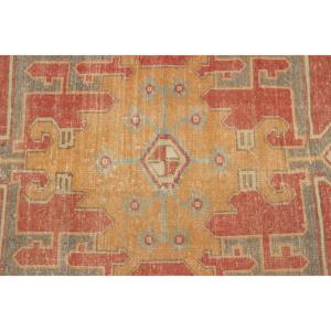 Tapis vintage, tapis turc 4,3x8,9 pieds, tapis en laine rouge à motifs floraux - Product Image 5