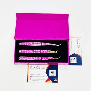 Professional Stainless Steel Precision Paper Coated Tweezers 10mm Durable Sharp Tips <b>Eyelash</b> <b>Extension</b> Volume <b>Mink</b> Pink - Product Image 5