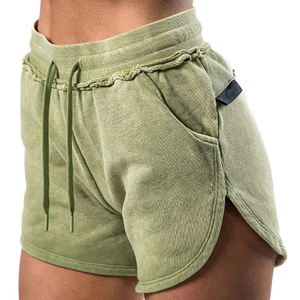OEM personnalisé vente en gros été coton français éponge multi couleurs taille haute femmes Shorts sueur Gym Shorts lavage à l'acide Jogger Shorts - Product Image 4