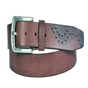 Cinturón informal de piel de vaca para hombre, de alta calidad, a la moda, en negro, marrón, piel auténtica, con hebilla de plata antigua - Product Image 2