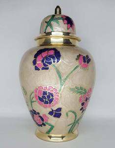 Zeus Urna para adultos con banda de latón Urnas de cremación moradas con bolsa de terciopelo gratis - Product Image 6