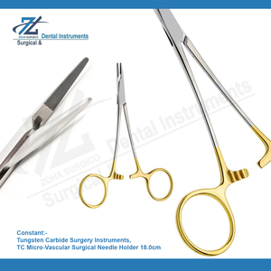 Porte-aiguille micro vasculaire TC 18cm en acier inoxydable porte-aiguille micro vasculaire en carbure de tungstène Instruments chirurgicaux haute TC - Product Image 2