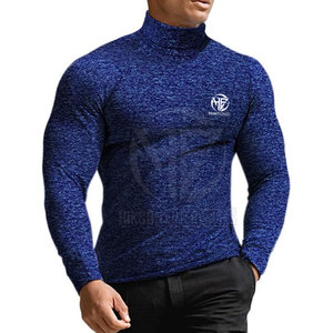Stylish Everyday Pullover Stretch Material High Collar Long Sleeve Basic Clothing <b>Men</b> <b>Turtle</b> <b>Neck</b> Shirt - Product Image 4
