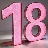 Números de Diamantes Brillantes Directo de Fábrica, Números LED, Números Luminosos de 4 pies para Fiestas y Eventos
