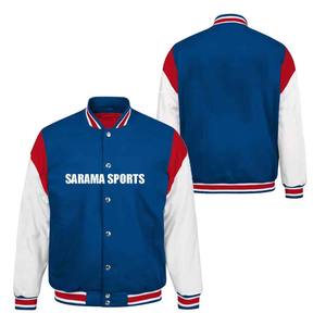 Veste de baseball sur mesure de bonne qualité en gros, veste d'hiver en laine, manches en cuir, veste bomber varsity pour hommes - Product Image 1