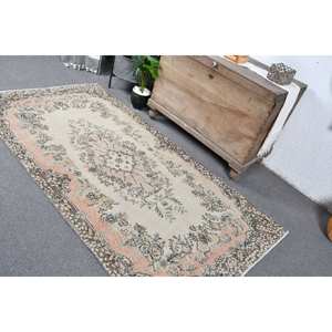 Tapis Patchwork Brun Beige Traditionnel 3.7X7.1 pieds Viscose Laine Rectangle Couloir Conception Latex Support Chevet Modèle pour Vivre - Product Image 4