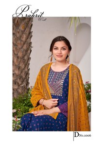 Kurti de algodón estampado de último diseñador con Dupatta Set para todas las ocasiones Ropa DE BODA Indian Salwar Kameez para adultos - Product Image 3