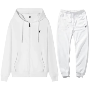 Conjunto Deportivo Térmico para Hombre Otoño Invierno 2025, Sudadera con Capucha y Cremallera Tejida en 3D + Pantalones con Estampado Animal, Cálido, Informal, para Exteriores, 2 Piezas - Product Image 3