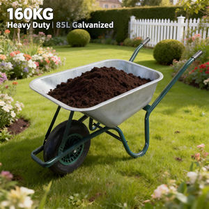 गर्म बिक्री यूरोप 85l गैल्वेनाइज्ड ट्रे व्हीलबैरो 160 किलोग्राम निर्माण कंक्रीट बैरो 5cbf गार्डन टूल कार्ट 4.00-8 न्यूमेटिक टायर टायर - Product Image 1