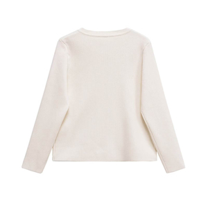 เสื้อสเวตเตอร์ถักขนแกะเมอริโนสำหรับผู้หญิงเสื้อสเวตเตอร์คอกลมกันหนาวสีทึบกันรอยยับสำหรับฤดูใบไม้ผลิ100% 2025แบบถักตามสั่ง - Product Image 3