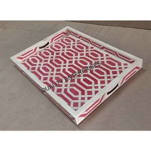 Eco-Friendly Degradable Natural Luxury Bone Inlay <b>Serving</b> <b>Tray</b> with Customized Quantity for <b>Party</b> Use - Product Image 2