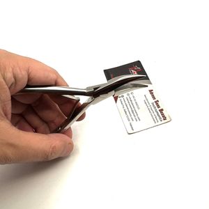 Pince à pression à microbilles à pointe incurvée Impression de logo personnalisé Pince d'extension de cheveux en acier inoxydable - Product Image 6