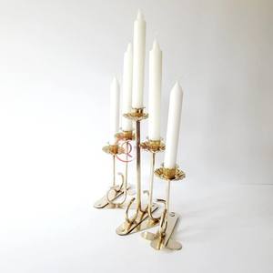 Brass <b>Candelabra</b> Unique Design <b>Gold</b> Color 5 Arms Deluxe Quality Tabletop <b>Candelabra</b> Medium Size Candle Jar For Wholesale Supply - Product Image 3